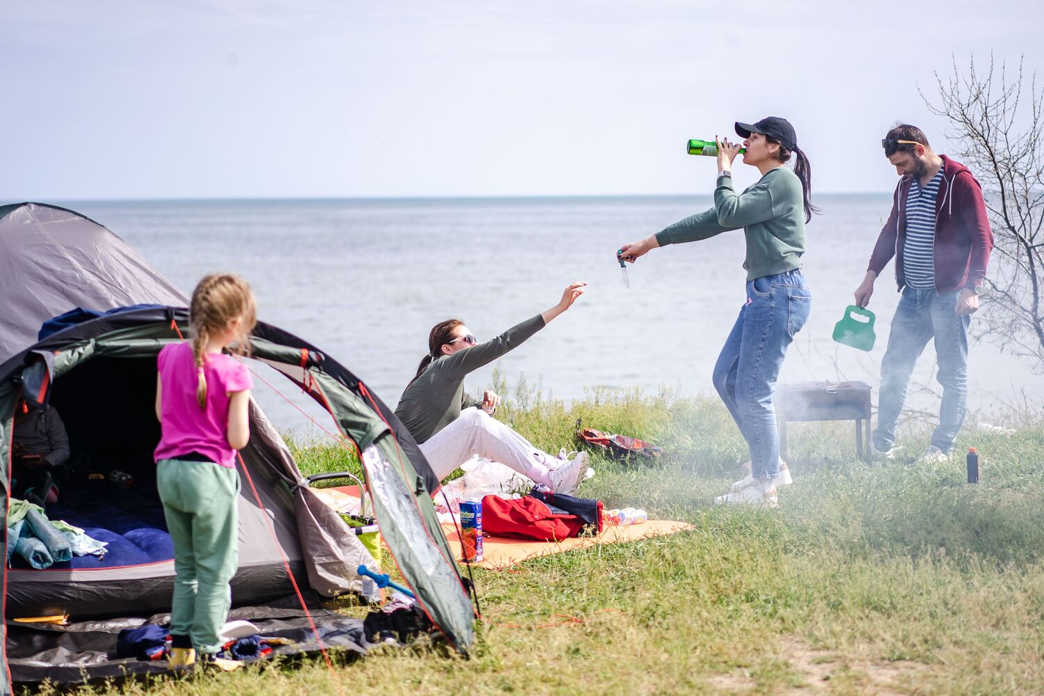 Outdoor gathering with chilled drinks