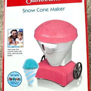 Sunbeam Snow Cone Maker Pink Portable Mini Fun Electric Ice Shaver NEW IN BOX
