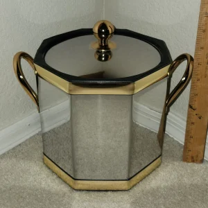 Mirror Drink Ice Box With Gold Trim